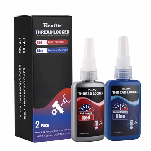 Realth 50ml-2 Pack Threadlocker Blue and Red, M243 M271 - style: 2 Pack 50ML
