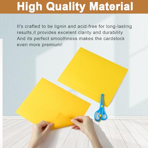 Silunkia 40 Sheets Yellow Cardstock 8.5 x 11 Crafts Paper 75lb - color: Yellow