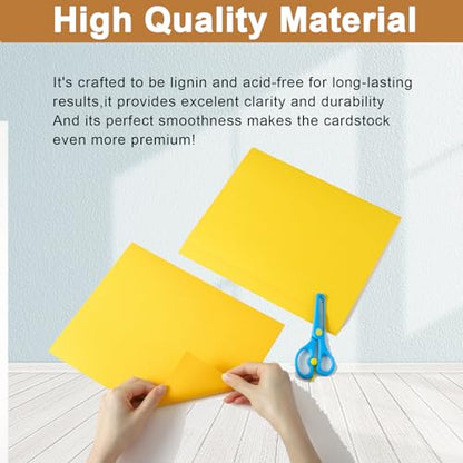 Silunkia 40 Sheets Yellow Cardstock 8.5 x 11 Crafts Paper 75lb - color: Yellow