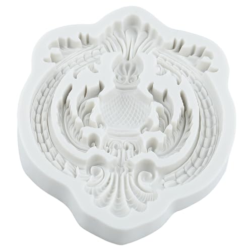 Baroque Scroll Lace Polymer Clay Mold Relief Flower Silicone Molds - color: Style R