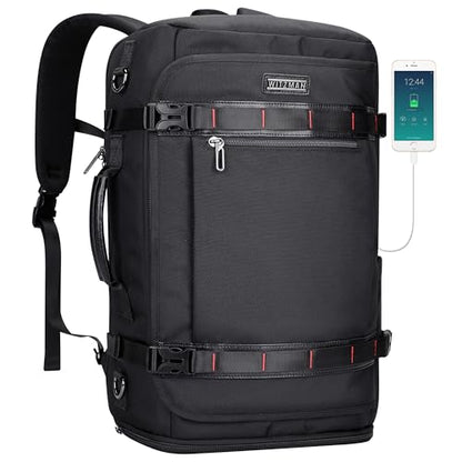 WITZMAN Travel Backpack for Men 35L TSA Friendly Flight Approved - color: Black