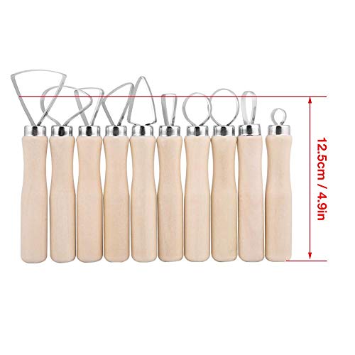 Akozon Pottery Tools Clay Sculpture Tool Set JR2-10/ 10Pcs DIY Wax Carving Pottery Shapers Tools Clay Sculpting Tools Set Accessories