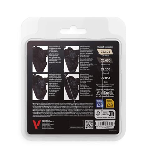 Vallejo - Black Color Set, Game Color, 4 Bottles x 0.6 fl.oz. - style: Black Color Set