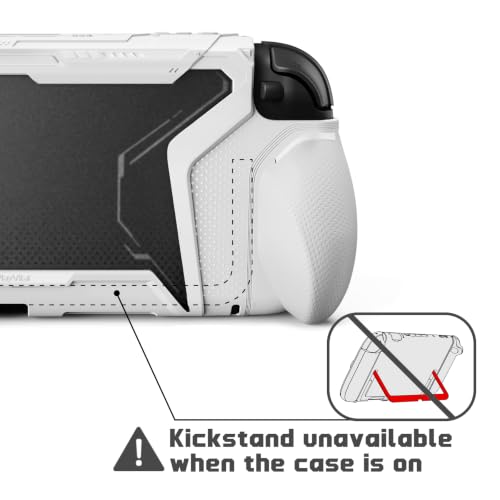 playvital for Switch 2 Beyond-Grip Dockable Case, Interchangeable FPS/Omni Ergonomic Grips + Military-Grade Drop Protective Cover + 2 Joystick Caps for Nintendo Switch 2 (White) - color: White