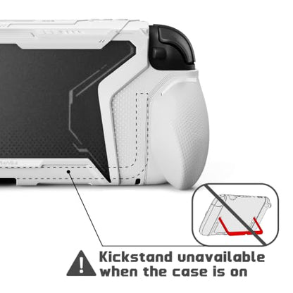 playvital for Switch 2 Beyond-Grip Dockable Case, Interchangeable FPS/Omni Ergonomic Grips + Military-Grade Drop Protective Cover + 2 Joystick Caps for Nintendo Switch 2 (White) - color: White