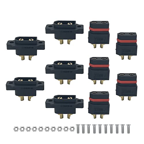 5Pairs Amass XT60EW-M XT60W-F Mountable XT60E Male Female Plug Connector for RC Drone Aircraft FPV Racing Drone - style: 5Pairs XT60EW