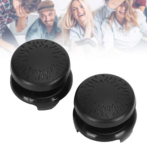 ASHATA 2Pcs Thumbstick Extender for Game Consoles, 3D Texture Thumb Grip Stick Joystick Thumbstick for 5 Controller (Black) - color: black