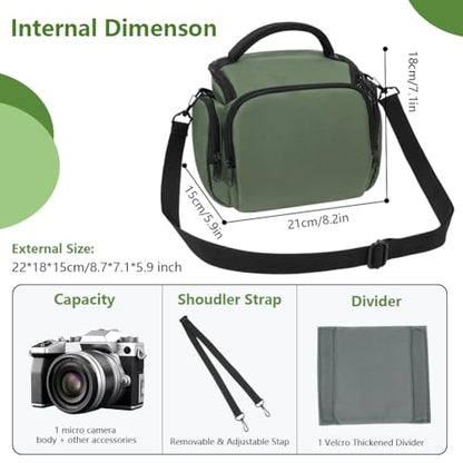 Ainiv DSLR Camera Bag, Large Waterproof Anti-Shock SLR Camera Case, Green - color: Green