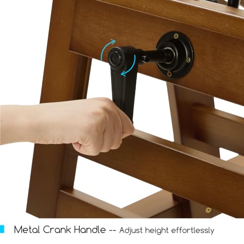 MEEDEN Extra-Large H Frame Easel: Solid Beech Wood Artist Easel for Adults - color: Walnut