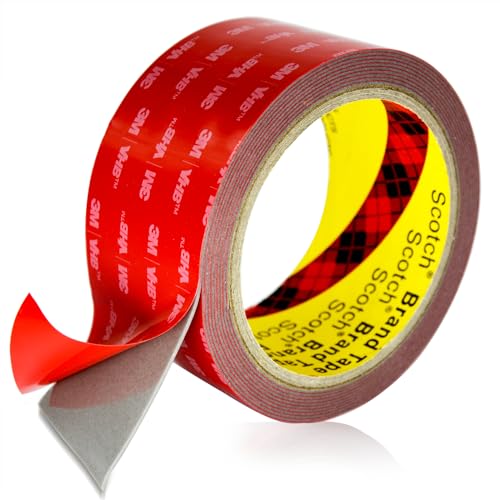 Double Sided Mounting Tape, 2 Inch x 10 Ft, 0.03 in Thick Foam Adhesive Tape for Automotive Trim, Signs and DIY Projects, Gray - size: 2"