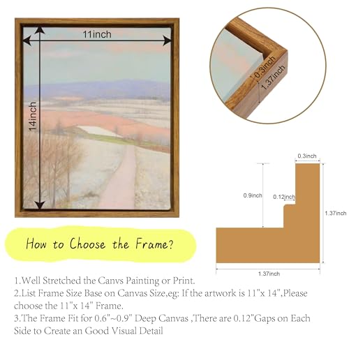 2 Pack 11x14 Canvas Floater Frame,0.9" Deep Canvas Frame,Walnut - color: Walnut Brown, size: 11"x14"
