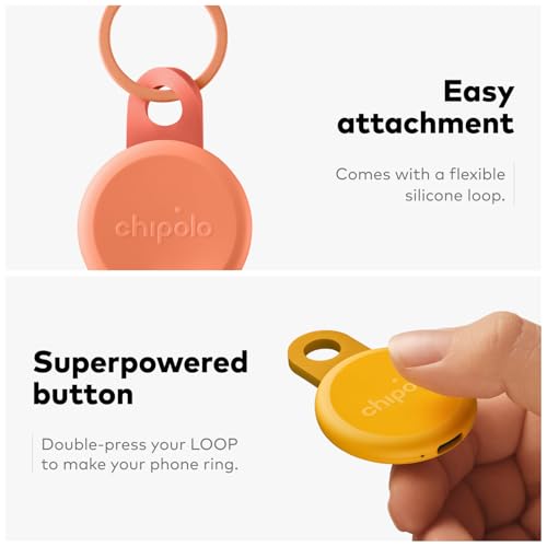 Chipolo LOOP - Rechargeable Bluetooth Tracker for Key and Pocket Location, Compatible with Apple or Google, Call Your Phone & Out of Range Alerts for Android (Mint) - color: Mint