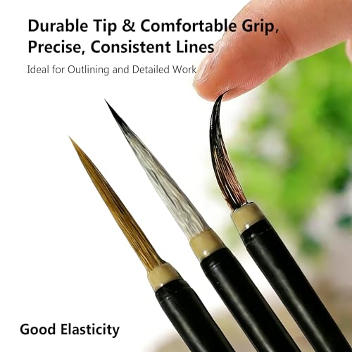 Chinese Painting Brushes Set Flower Bird Line Drawing-3PCS-Large - size: 2.8CM