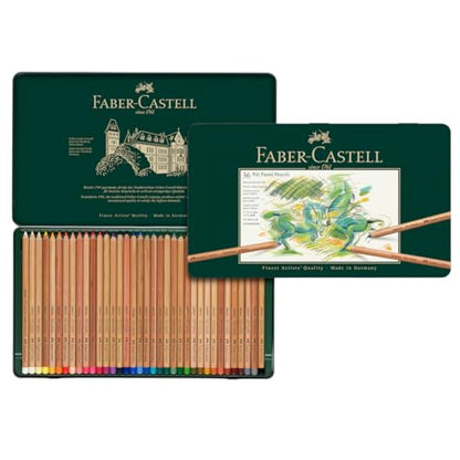 Faber-Castel FC112136 Pitt Pastel Pencils in A Metal Tin (36 Pack), Assorted - size: 36 Count (Pack of 1)