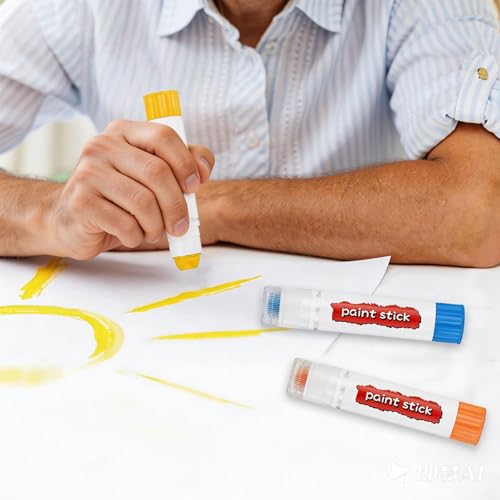PATIKIL Tempera Paint Sticks, 9 Pcs Solid Tempera Paints Sticks Washable Bulk Markers Pen Quick Drying for Artists Beginners Art Supplies, Red - color: Red