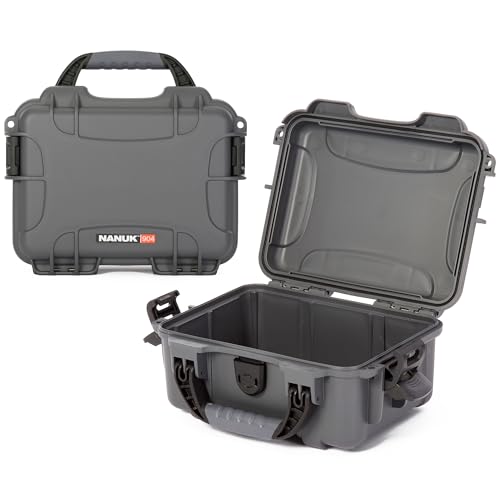 NANUK 904 Empty Hard Case – IP67 Waterproof Protective Hard-Shell Case, Impact-Resistant & Dustproof Storage Case, Perfect for Travel, 10.2" x 7.9" x 4.5", Made in Canada – Graphite - color: Graphite, size: Empty
