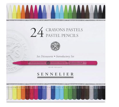SENNELIER Pastel Pencil Set, 24 Full Size Pencils, Introductory Set, Magnetic Cardboard Box (N132340.02)