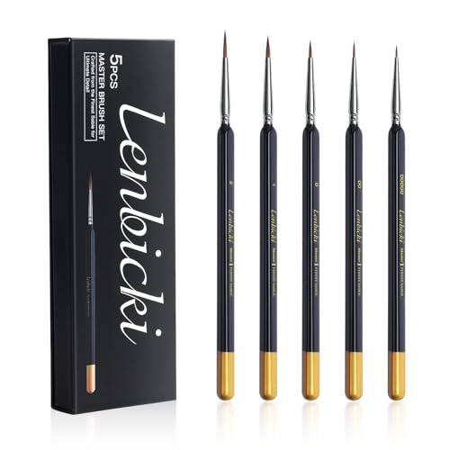 5PCS Kolinsky Sable Paint Brushes for Miniature Watercolor Acrylic Oil
