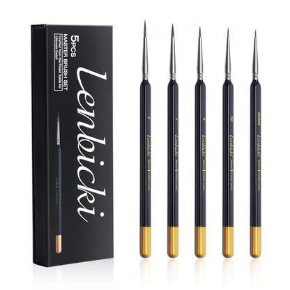 5PCS Kolinsky Sable Paint Brushes for Miniature Watercolor Acrylic Oil