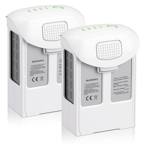 Phantom 4 Series Batteries 5870 mAh/15.2V Compatible with DJI Phantom4/4 Pro/4Pro V2.0/4 Advanced Drone Max 30 Minutes Flight Time Rechargeable Replacement Phantom 4 Pro Batteries (2-Pack) - style: phantom 4 battery*2