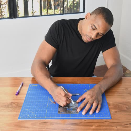 12 x 18 Cutting Mat for Sewing, Self Healing Double Sided Quilting Crafts Mat - Fabric Cutting Mat - Non Slip surface - Rotary Cutting Board - color: Blue, size: A3-12x18