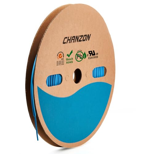 Chanzon 2:1 Ratio - 80Ft Roll - 1/24" (1mm) Heat Shrink Tubing Blue - color: Blue, size: 1mm (1/24") - 80FT