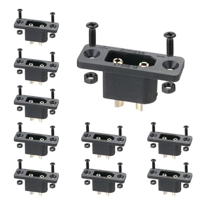 ELFCULB 10PCS Amass XT90E Male Connectors with Screws for RC Vehicles - size: XT90E Male