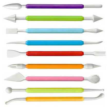 9PCS Air Dry Clay Tools for Kids, Double-Ended Modeling Clay Tools, Polymer Tools Kit for DIY Moulding Project, Pottery Wheel, Crafting Supplies, Pros, Beginners, Adults