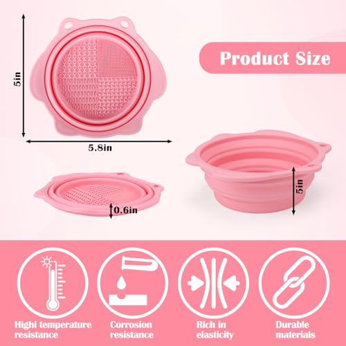 Vodolo Paint Brush Cleaner Mat,Foldable Silicone Paint Brush Cleaner Bowl,Portable Cleaning Tool for Paintbrush,Painting Artist Accessories