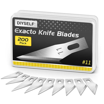DIYSELF 200 PCS Exacto Knife Blades #11, High-Carbon Exacto Blades Refills - size: 200 Pack