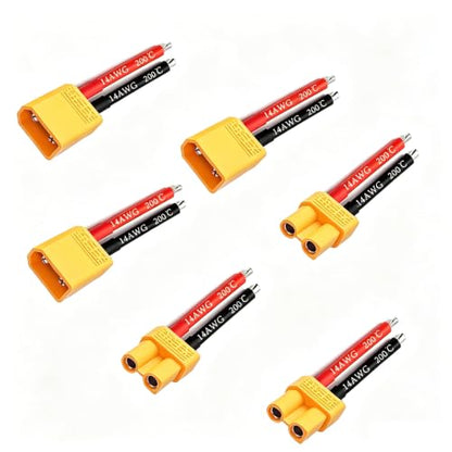 3 Pairs XT30 Pigtail,XT30 Wire XT30 Plug Male and Female Connector - size: 14AWG XT30