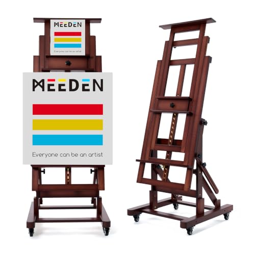 MEEDEN Large Art Painting Easel: Holds Canvas Up to 79" for Studio Drawing - color: Deep Walnut