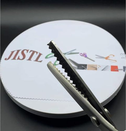 JISTL Green Pinking Shears Comfort Grips Crafts Zig Zag Cut Sewing Scissors,Professional Handheld Dressmaking