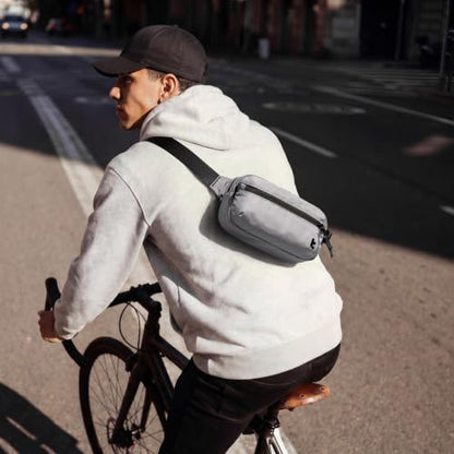 tomtoc 3.5L Sling Bag with RFID Blocking Crossbody Chest Pack for Men Women - color: Light Gray, size: 3.5L