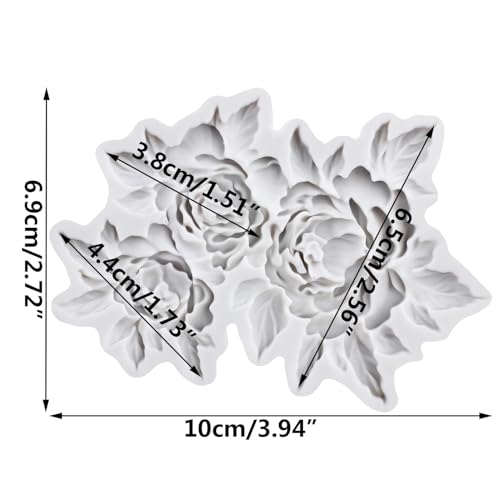 Peony Flower Polymer Clay Molds Peony Flower Leaf Silicone Mold - color: Style I