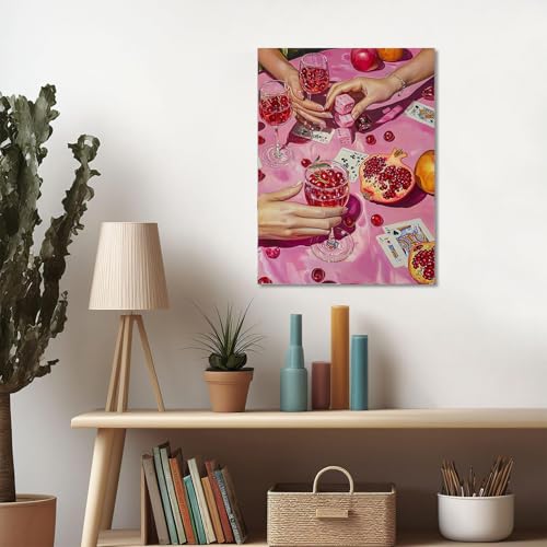 DAZZLEDOTS Pink Diamond Art Kits for Adults, Cherry Drink Diamond Painting - color: DT100