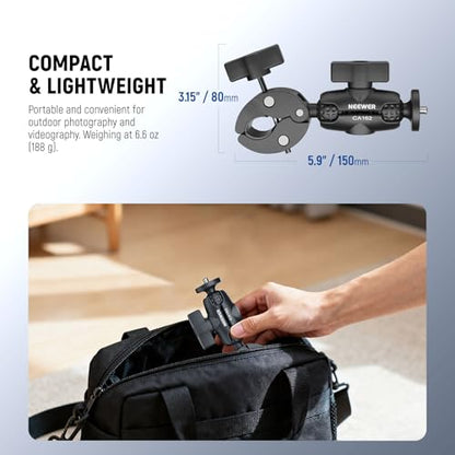 NEEWER Super Clamp Action Camera & Phone Mount with Dual Ball Heads, CA162 - style: CA162