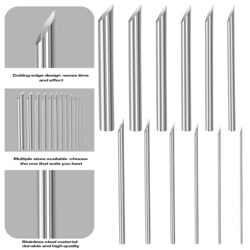 Stainless Steel Round Clay Puncher Silver Hand Sculpture Ceramic Cutting Tool Set of 24