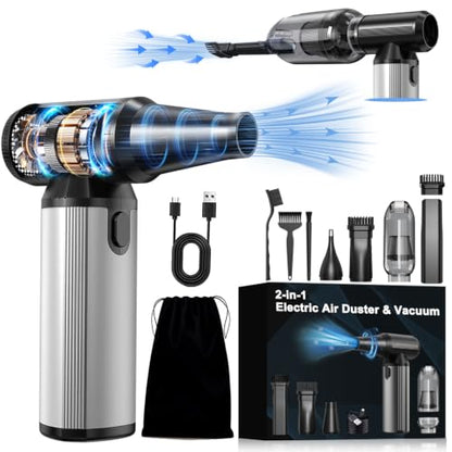 Compressed Air Duster & Vacuum 2-in-1, 320,000 RPM Brushless Motor