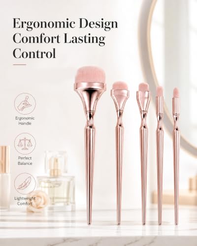 Graphite Blending Brushes for Sketching, Dry Brush Miniature Painting - color: Rose Gold