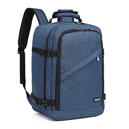 Kono Travel Backpack Airline Approved Under Seat Personal Item Bag - color: Navy, size: Small