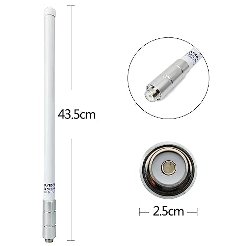 UHF Fiberglass Antenna with Ground Plane Kit, 400-470mhz GMRS Base Antenna