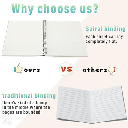 Fuutreo 6 Pack Spiral Notebook 10.5x7.45 Notebook,Gradient Color,Bright - color: Gradient Color
