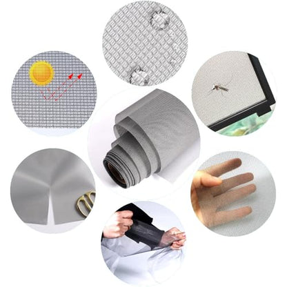 High Density dustproof and Pollen Proof net Window Screen mesh roll Used to Replace Screen Windows and Doors (Grey high-Density mesh,787''×37''(2000×95cm) - color: Grey high-density mesh, size: 37in x 65ft