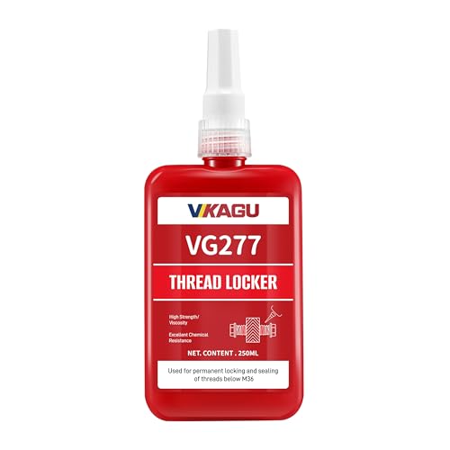 277 Red High Strength Threadlocker - 8.45Oz/250ml High Cost-Performance Ratio - Permanent Non-Removable - Fills Gaps for Worn Threads - High Viscosity - Anaerobic Secures Nuts, Bolts Fasteners - style: $39.99/250ML