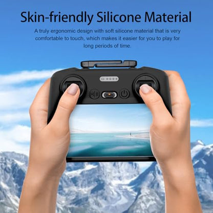 RC 2 Protective Silicone Cover for DJI RC2 Drone Remote Controller, Anti-Glare Screen Shade & Shockproof Case Controller Accessories,Compatible with Mini 5 Pro/Mini 4 Pro/Air 3S/Mavic 4 Pro - color: Black, style: RC2 Remote Controller