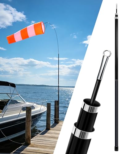 Telescoping Windsock Pole 8 FT – 3-Section Fiberglass Wind Sock Pole - size: 8 feet