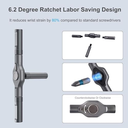 24 in 1 Magnetic Ratchet Small Screwdriver Set, DIY Multi S2 Steel Bits Ratcheting Screwdriver Bits, Removable Self-Assembly Portable Repair Tool Impact Screwdriver, Gifts for Tech Lovers - style: 24 in 1