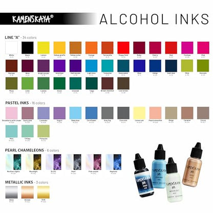 Kamenskaya Alcohol Ink Set with Alcohol Ink Paper