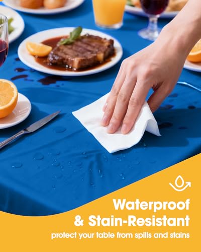 Niuara Blue Plastic Table Cloth Disposable, 4 Pack, 54 x 108 in - color: Blue, size: 54" x 108" - 4 Packs